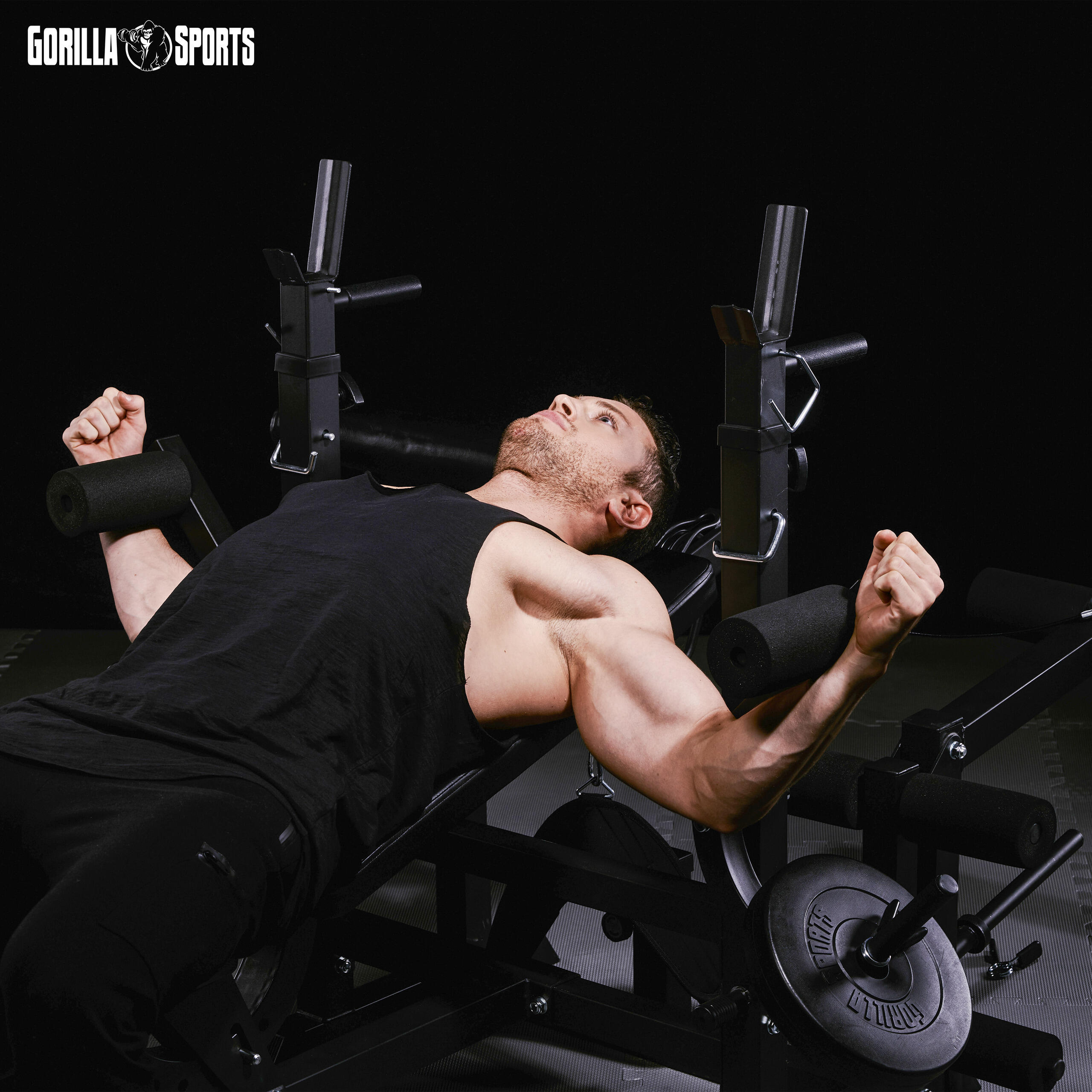 BANC UNIVERSEL AVEC SUPPORTS D'HALTÈRES | MUSCULATION | COLORIS NOIR OU BLANC 5/7