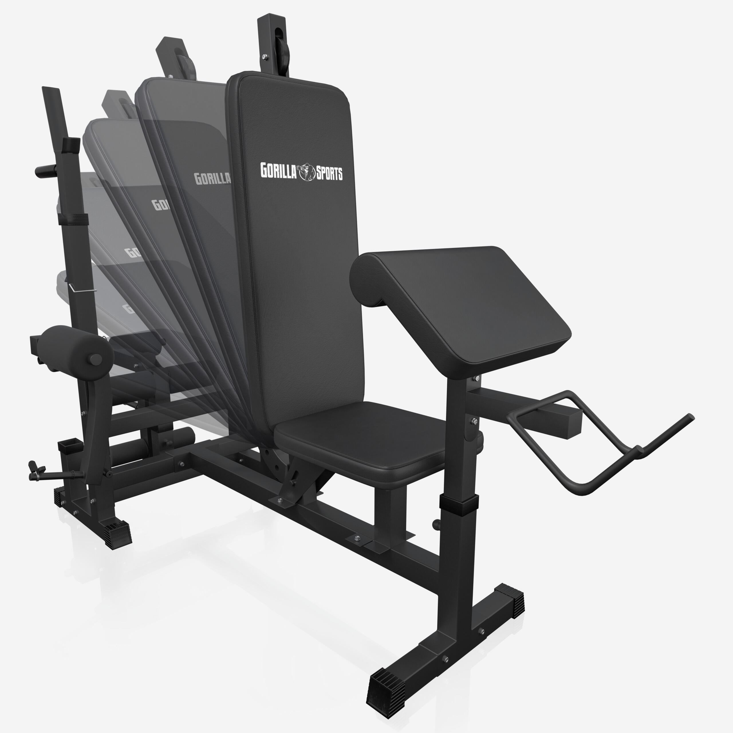BANC UNIVERSEL AVEC SUPPORTS D'HALTÈRES | MUSCULATION | COLORIS NOIR OU BLANC 7/7