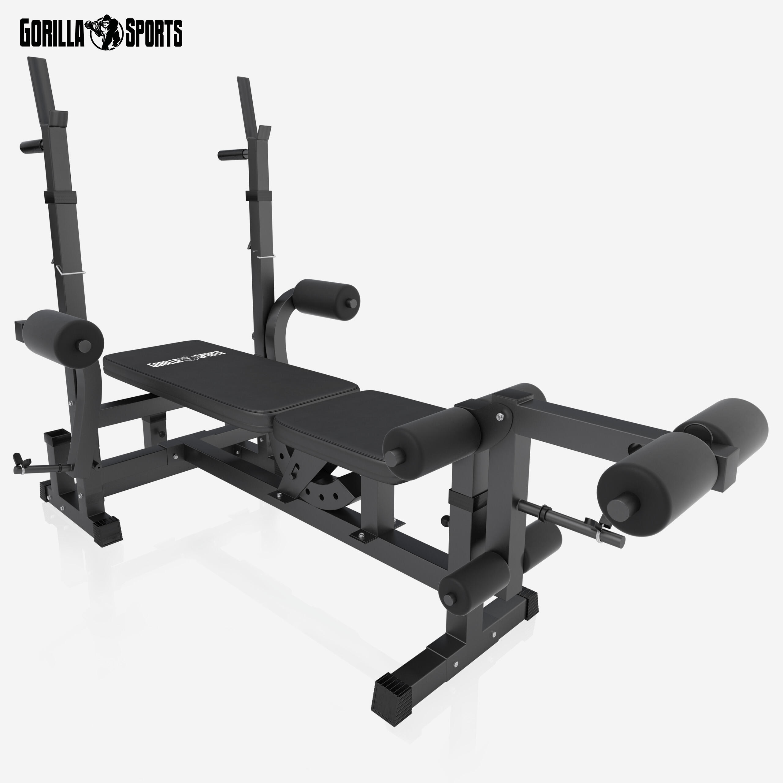 BANC UNIVERSEL AVEC SUPPORTS D'HALTÈRES | MUSCULATION | COLORIS NOIR OU BLANC 6/7