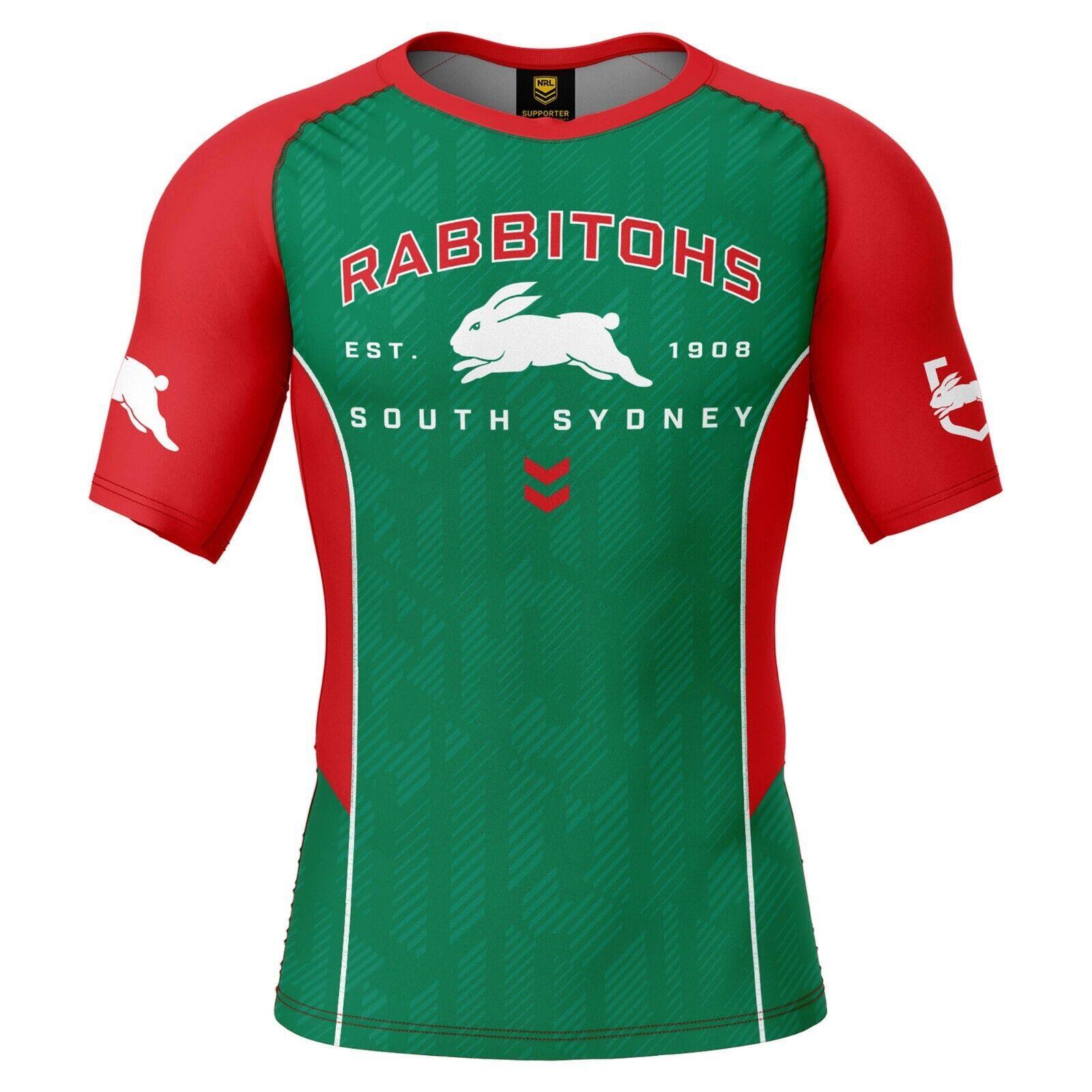 NRL Blocker Rash Vest - South Sydney Rabbitohs - Shirt - UPF 50+ - Adult
