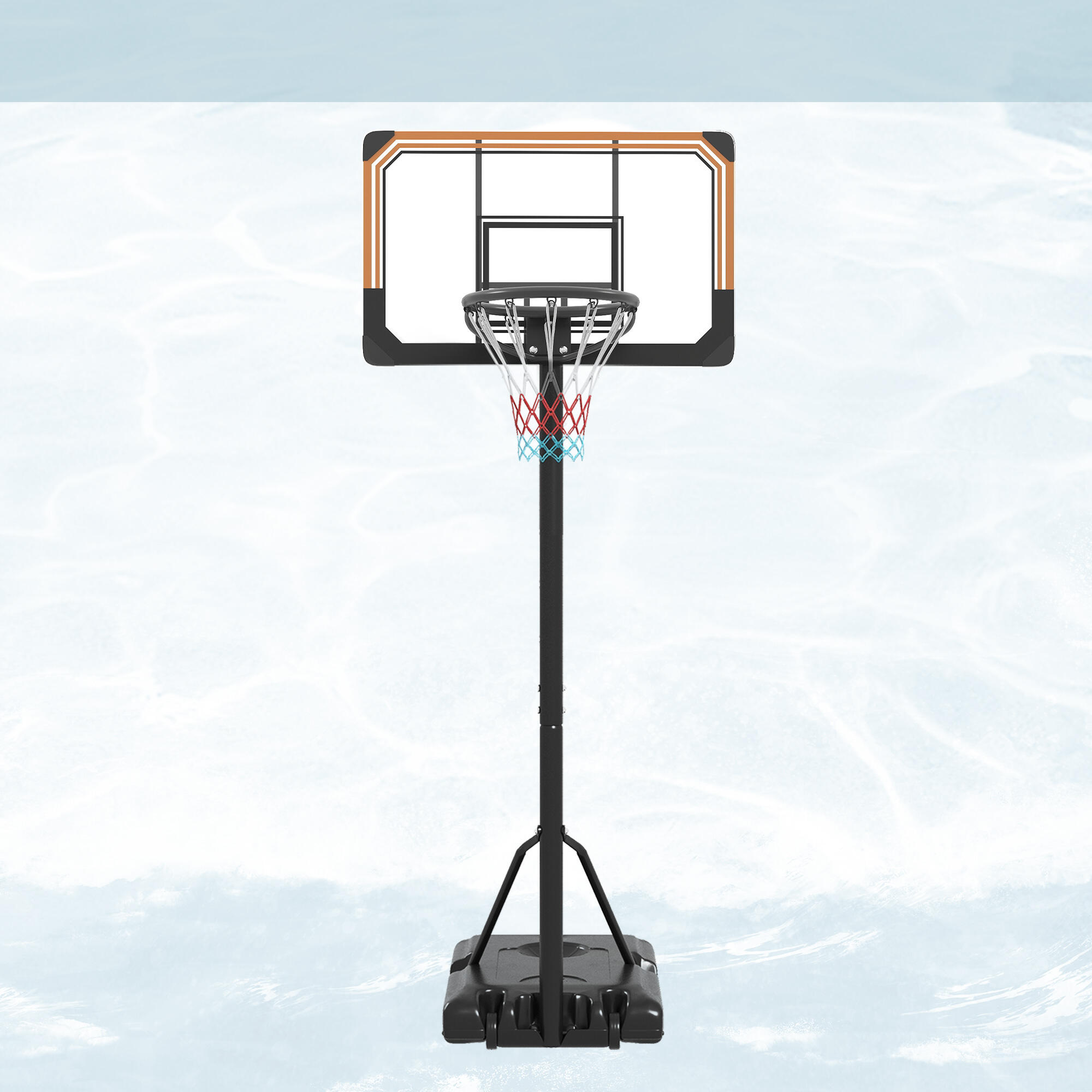 Tabela de basquetebol 71x45x235-264 cm preto SPORTNOW 4/7