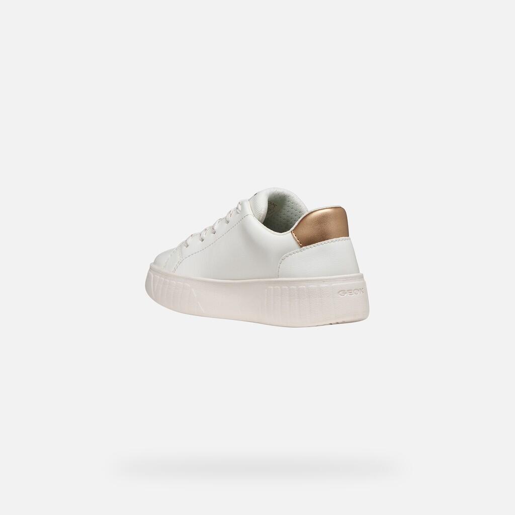 Baskets Fille J MIKIROSHI GIRL Blanc/Or Rose 5/7
