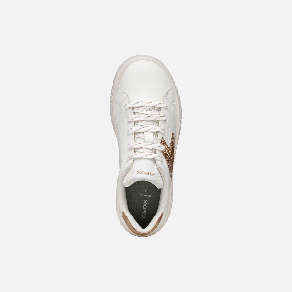 Baskets Fille J MIKIROSHI GIRL Blanc/Or Rose 7/7