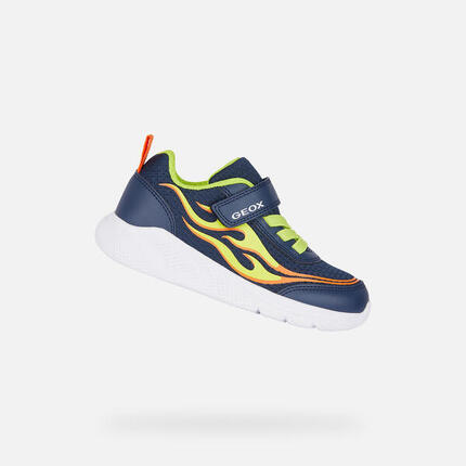 Baskets Garçon SPRINTYE BOY Bleu Marine/Citron Vert