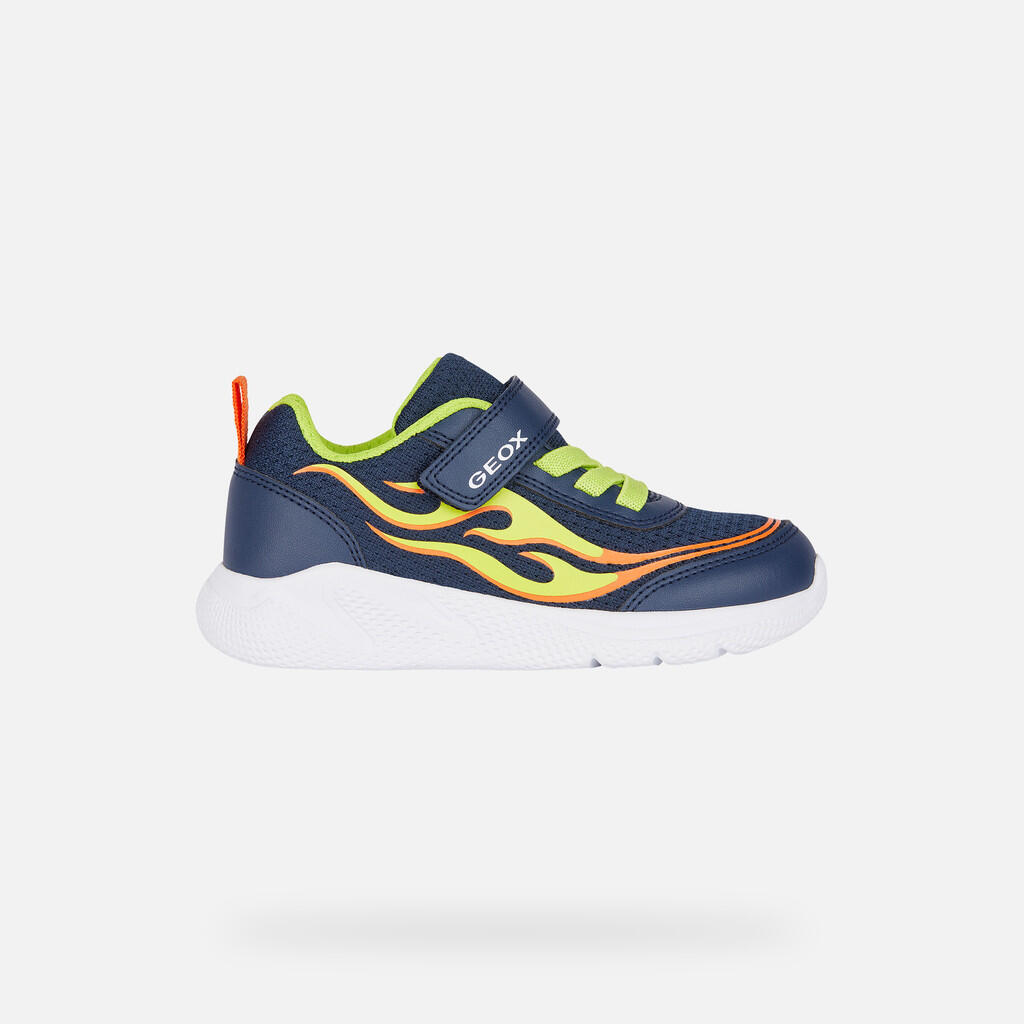 Baskets Garçon J SPRINTYE BOY Bleu Marine/Citron Vert 2/7