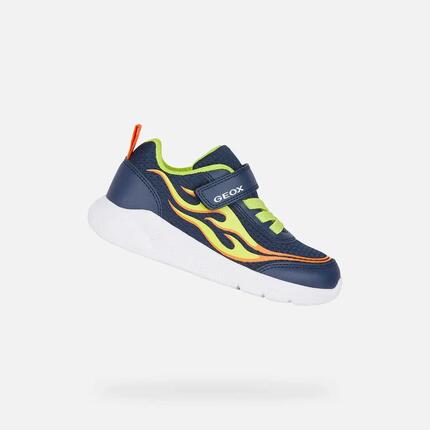 Baskets Garçon SPRINTYE BOY Bleu Marine/Citron Vert