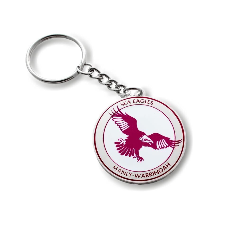 NRL Heritage Metal Key Ring - Manly Sea Eagles - Logo Keyring - Rugby League
