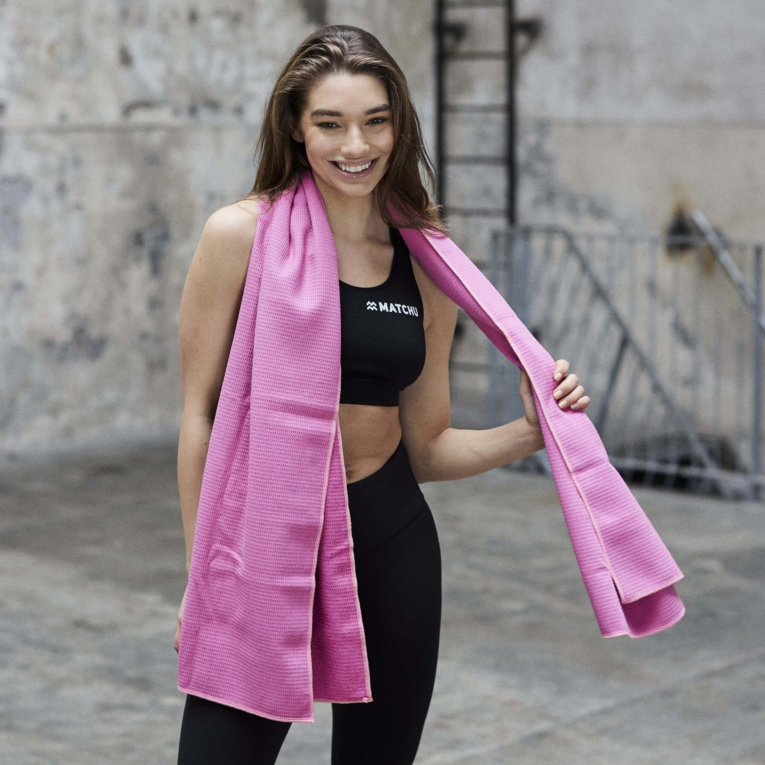 Yoga handdoek - Elegant Pink - 183 cm - 61 cm - 80% polyester 3/7