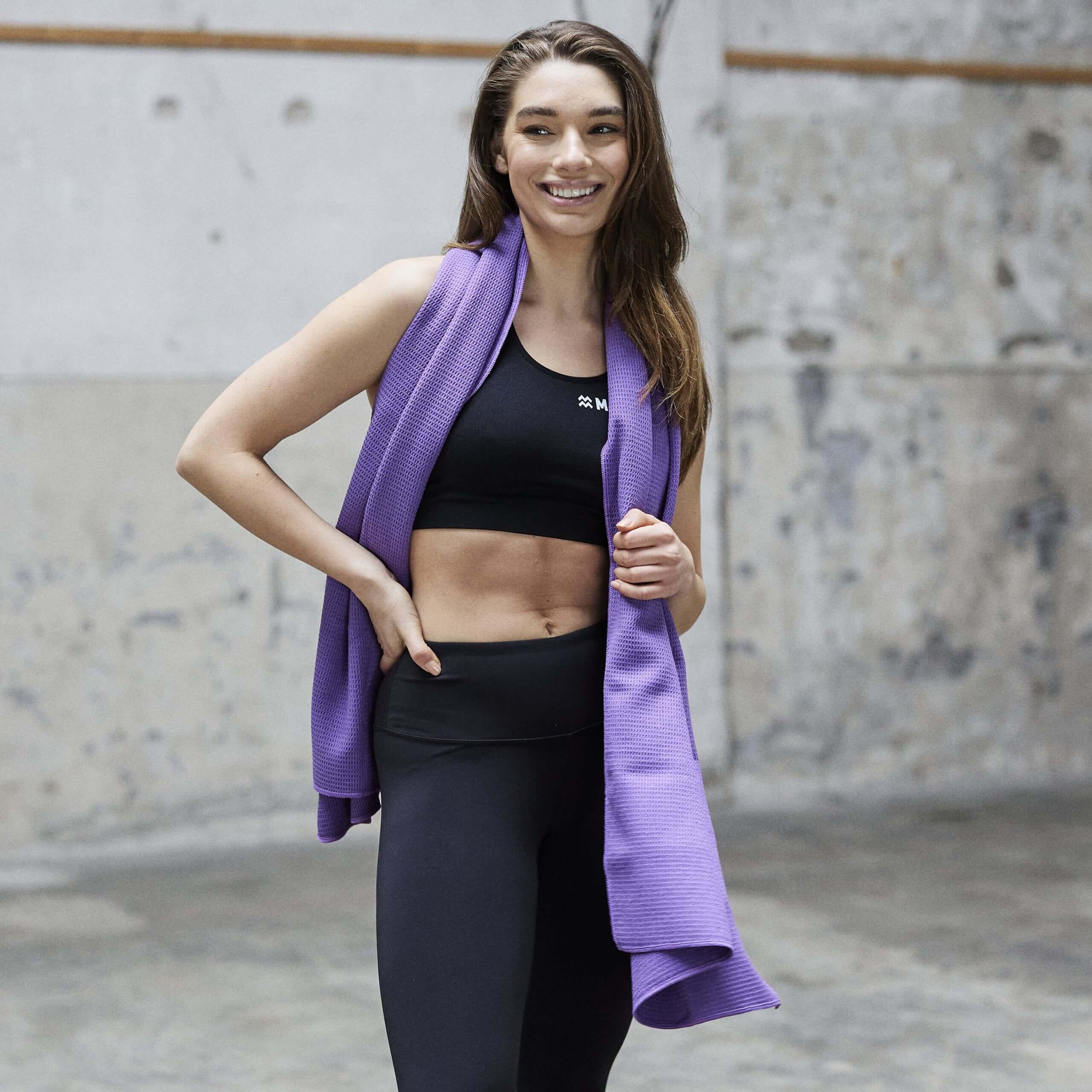 Yoga handdoek - Royal purple - 183 cm - 61 cm - 80% polyester 3/7