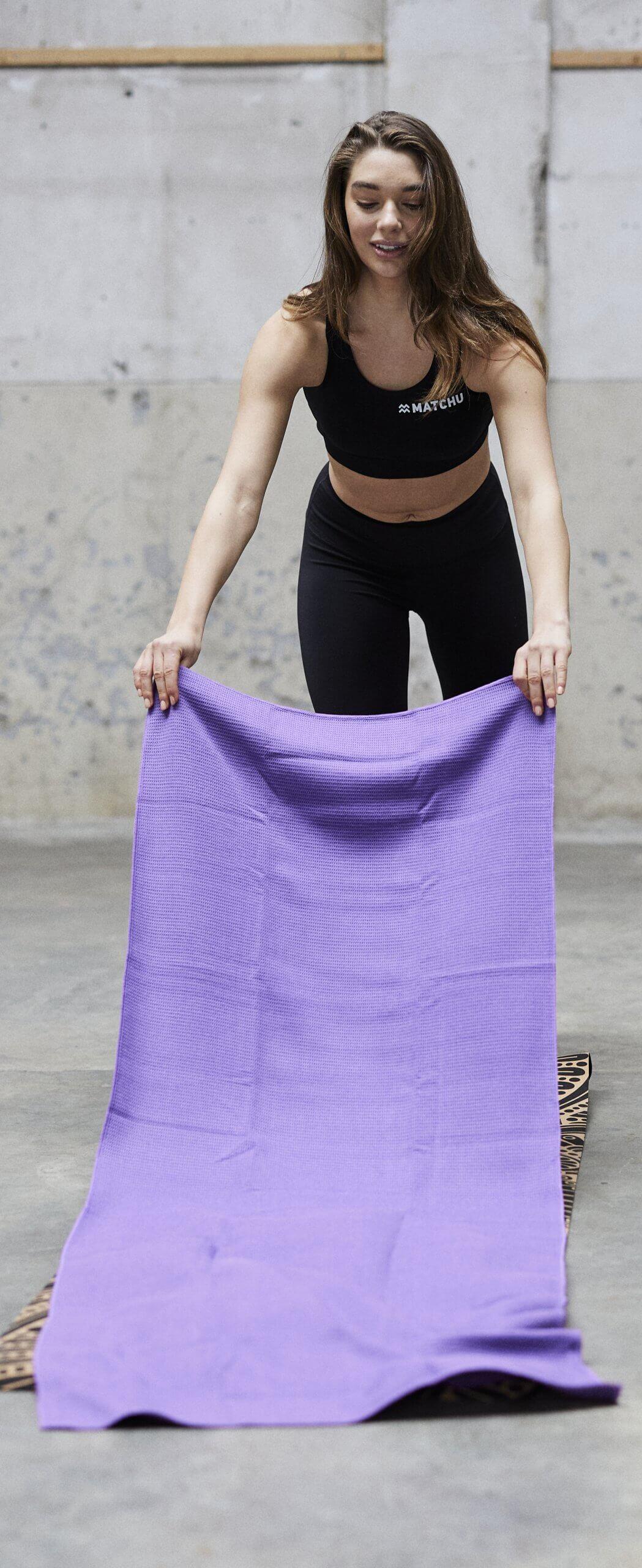 Yoga handdoek - Royal purple - 183 cm - 61 cm - 80% polyester 5/7