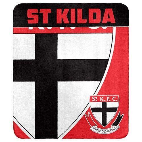 AFL Polar Fleece Blanket - St Kilda Saints - 150x130cm - Throw Rug