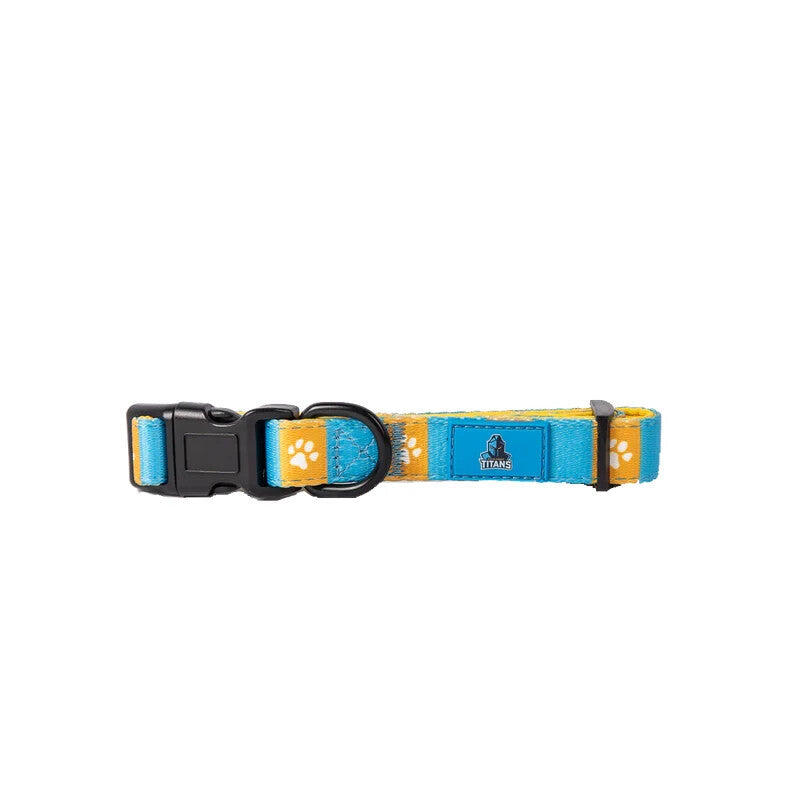 NRL Adjustable Dog Collar - Gold Coast Titans - Small To Large