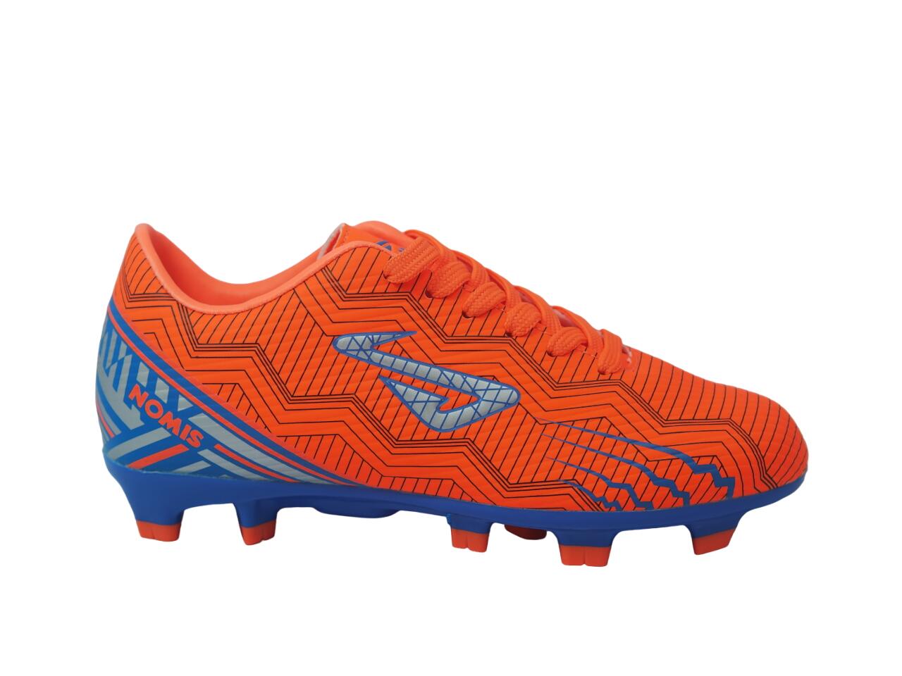 NOMIS Rapido FG Football Boots - Orange/Royal/Silver- Youth - Kids - Shoe