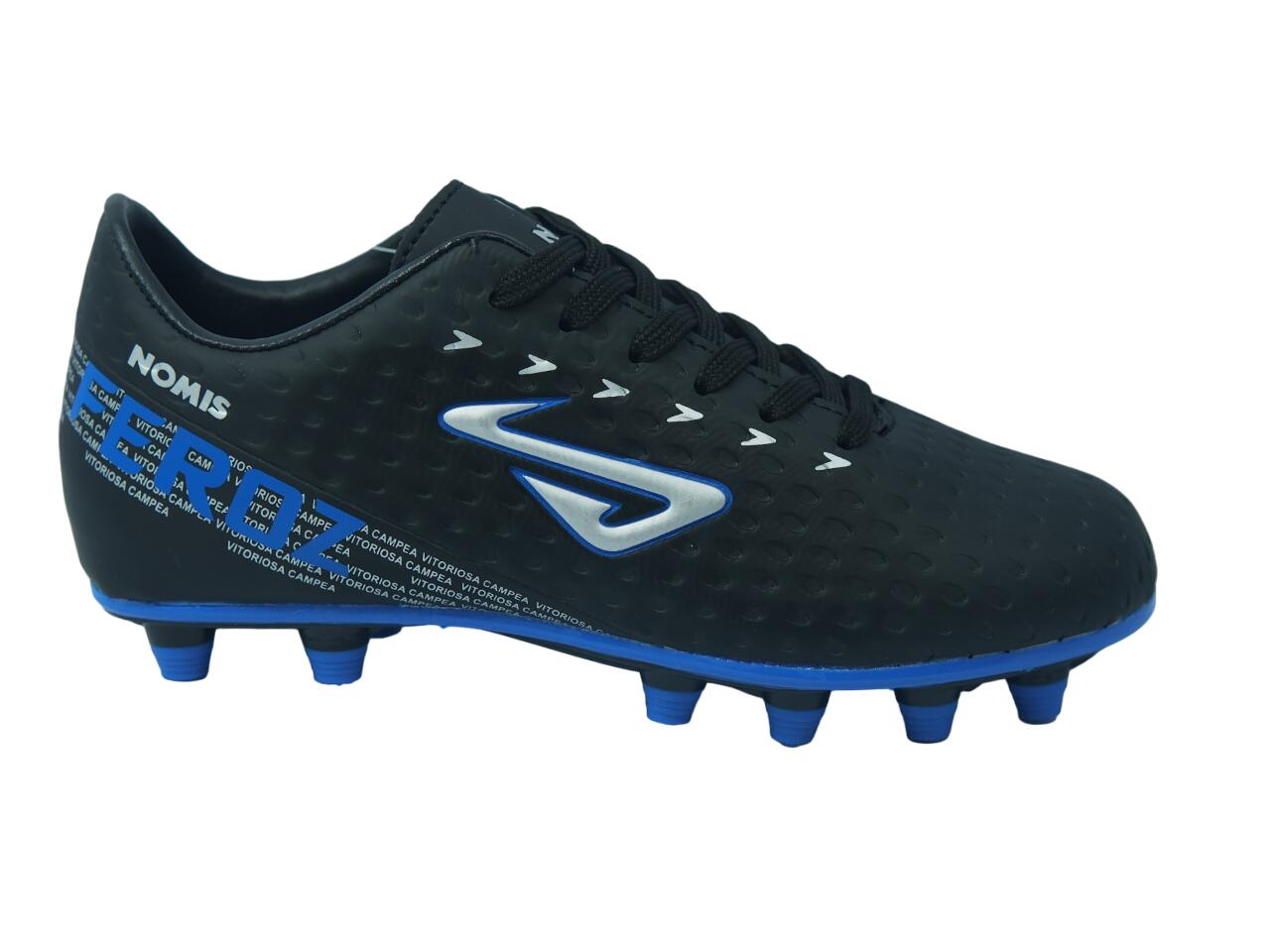NOMIS Feroz FG Football Boots - Black/Royal/Silver - Youth - Kids - Shoe