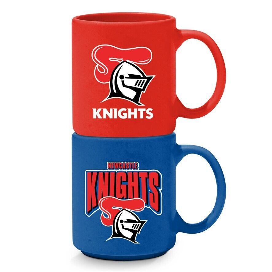 NRL Stackable Mug - Newcastle Knights - Set Of 2 - Coffee Cup - 305mL