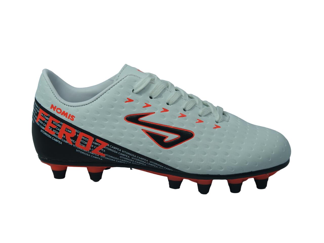 NOMIS Feroz FG Football Boots - White/Orange/Black - Youth - Kids - Shoe