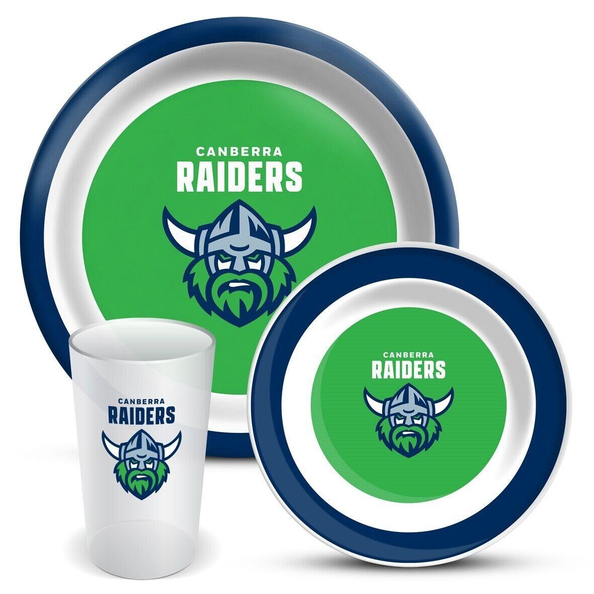 NRL 3 Piece Dinner Set - Canberra Raiders - Melamine Plate, Bowl, Cup