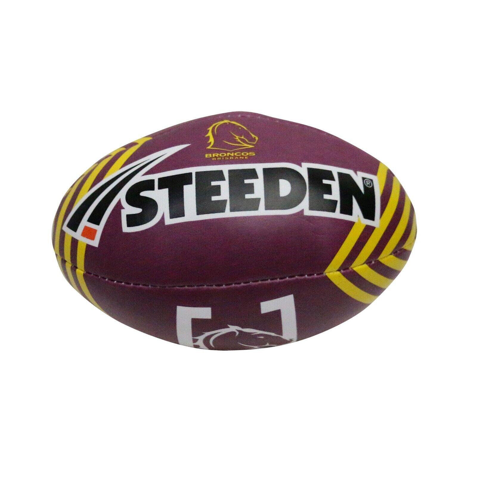 NRL 2025 6 Inch Sponge Football - Brisbane Broncos - Supporter Ball