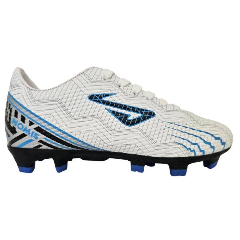 NOMIS Rapido FG Football Boots - White/Blue/Black - Youth - Kids - Shoe