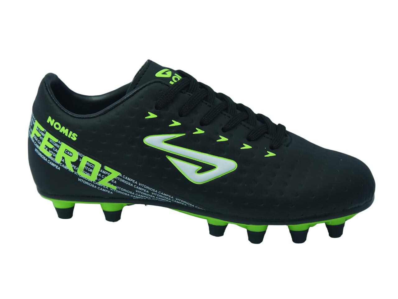 NOMIS Feroz FG Football Boots - Black/Lime/White - Youth - Kids - Shoe
