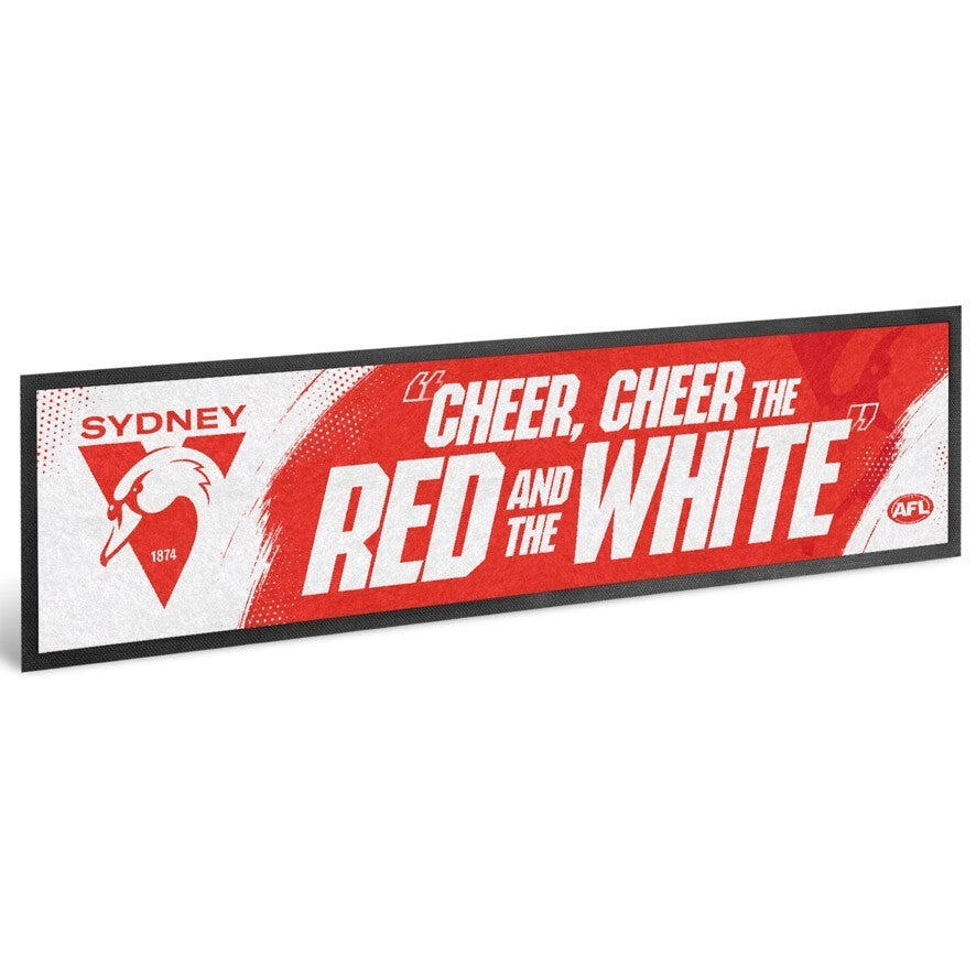 AFL Bar Runner - Sydney Swans - Bar Mat - 25cm x 90cm