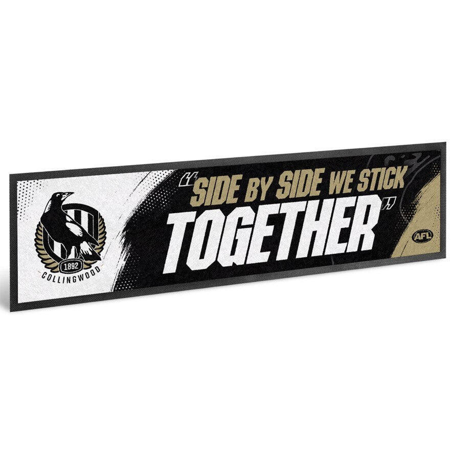 AFL Bar Runner - Collingwood Magpies - Bar Mat - 25cm x 90cm