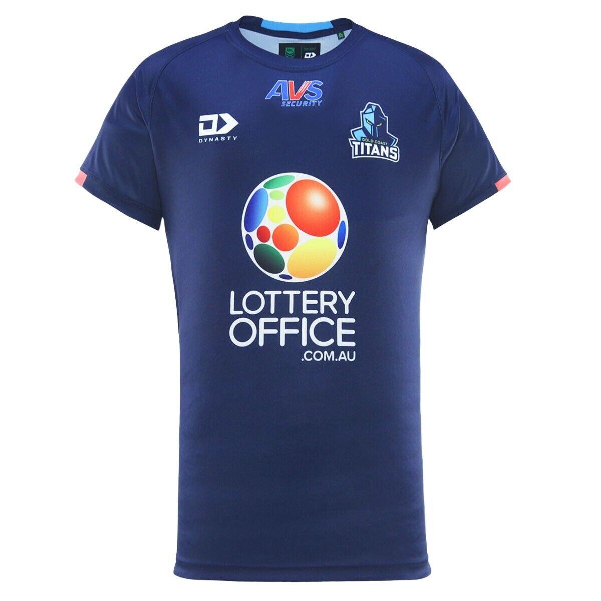 NRL 2025 Coaches Tee Shirt - Gold Coast Titans - Light Blue - Adult - Mens