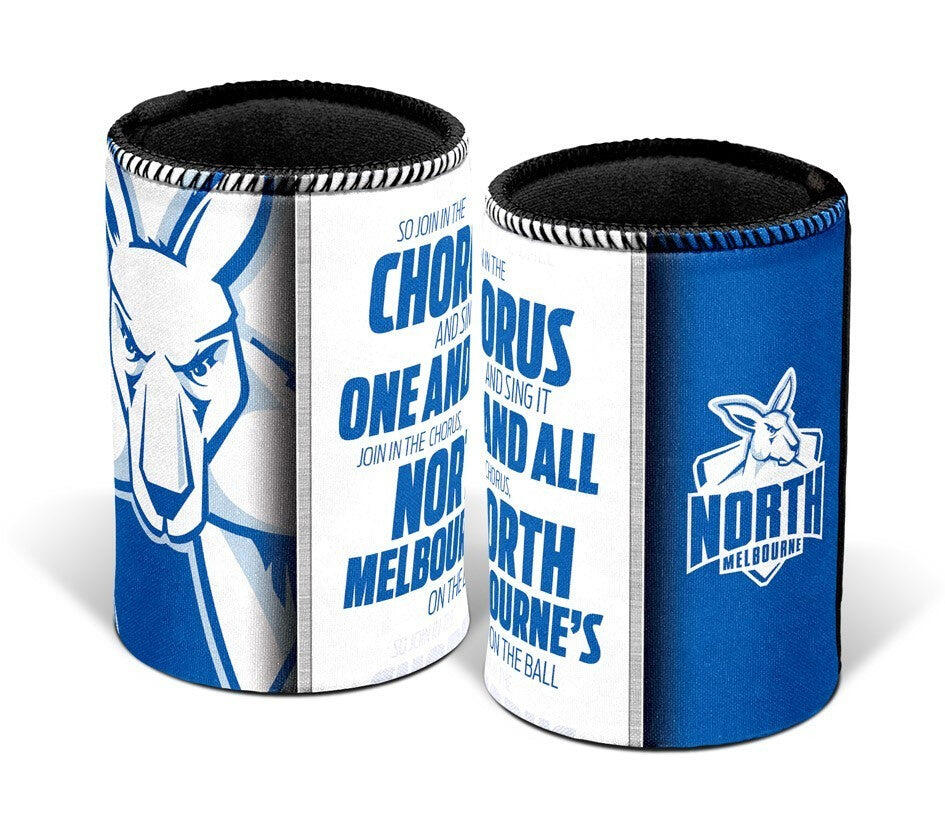 AFL Drink Stubby Cooler - Team Song - North Melbourne Kangaroos - Can Cooler