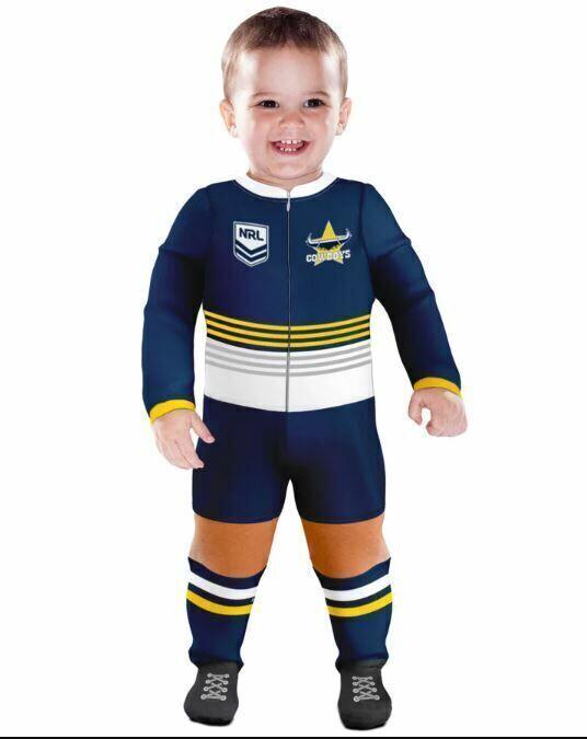 NRL Footy Suit Body Suit - North Queensland Cowboys - Baby Toddler Infant
