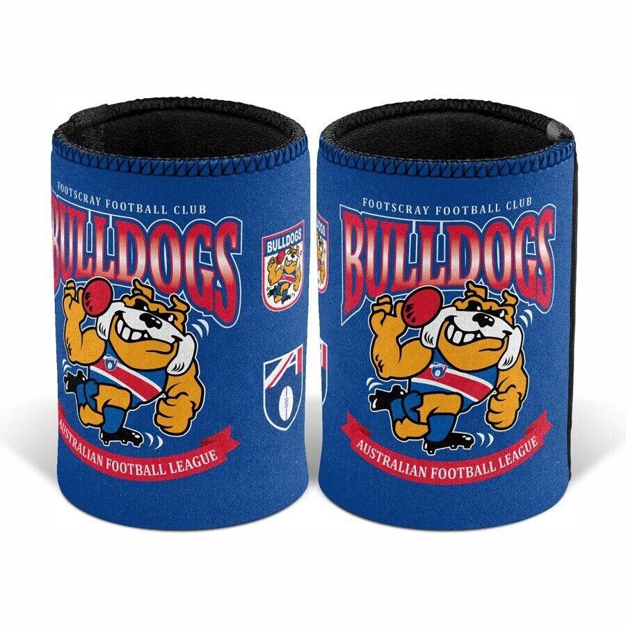 AFL Retro Stubby Can Cooler - Western Bulldogs - Drink - Rubber Base