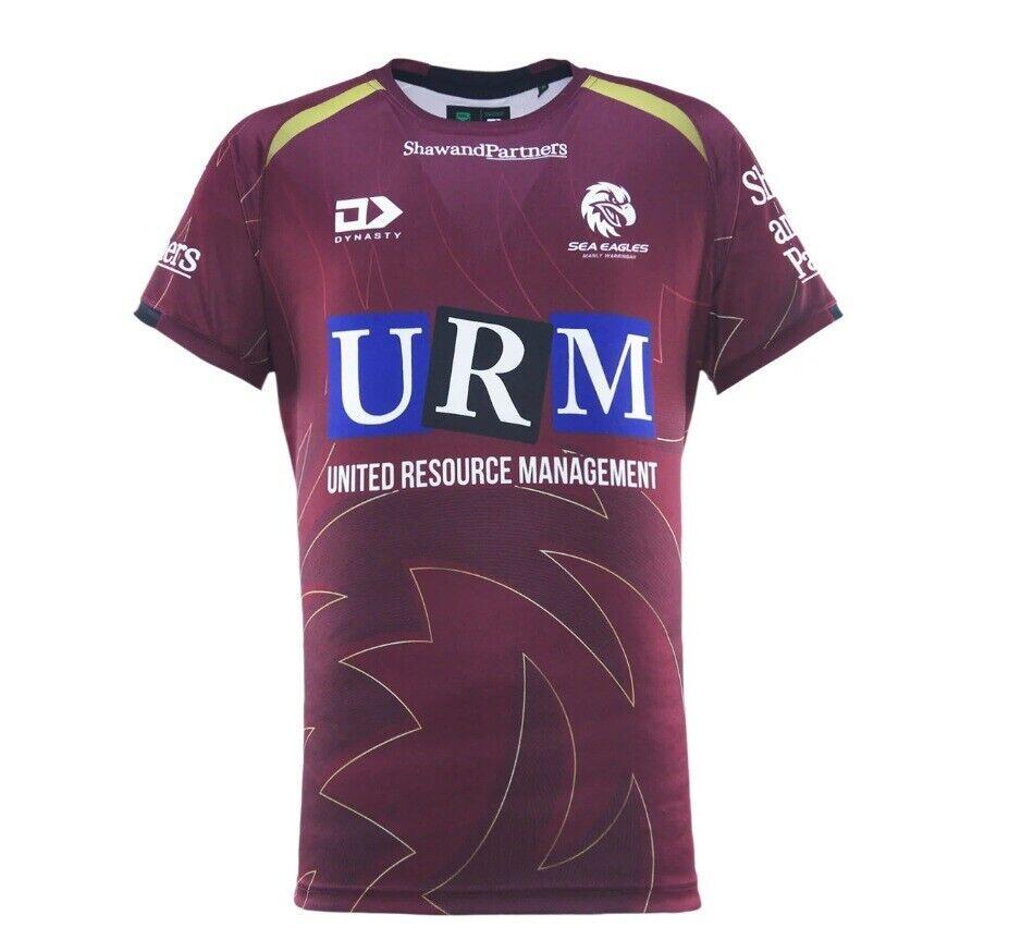 NRL 2025 Training Tee Shirt - Manly Sea Eagles - Maroon - Adult - Mens
