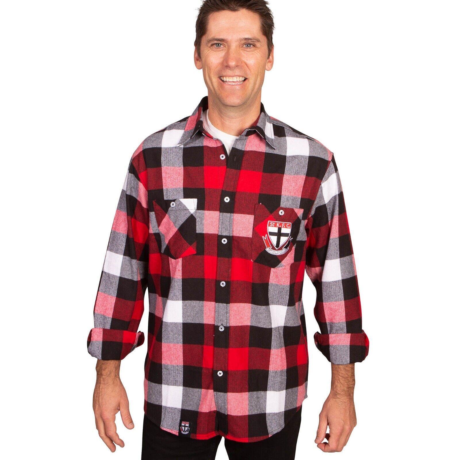 AFL Lumberjack Flannel Polo - St Kilda Saints - Flanno Shirt - Flannelette