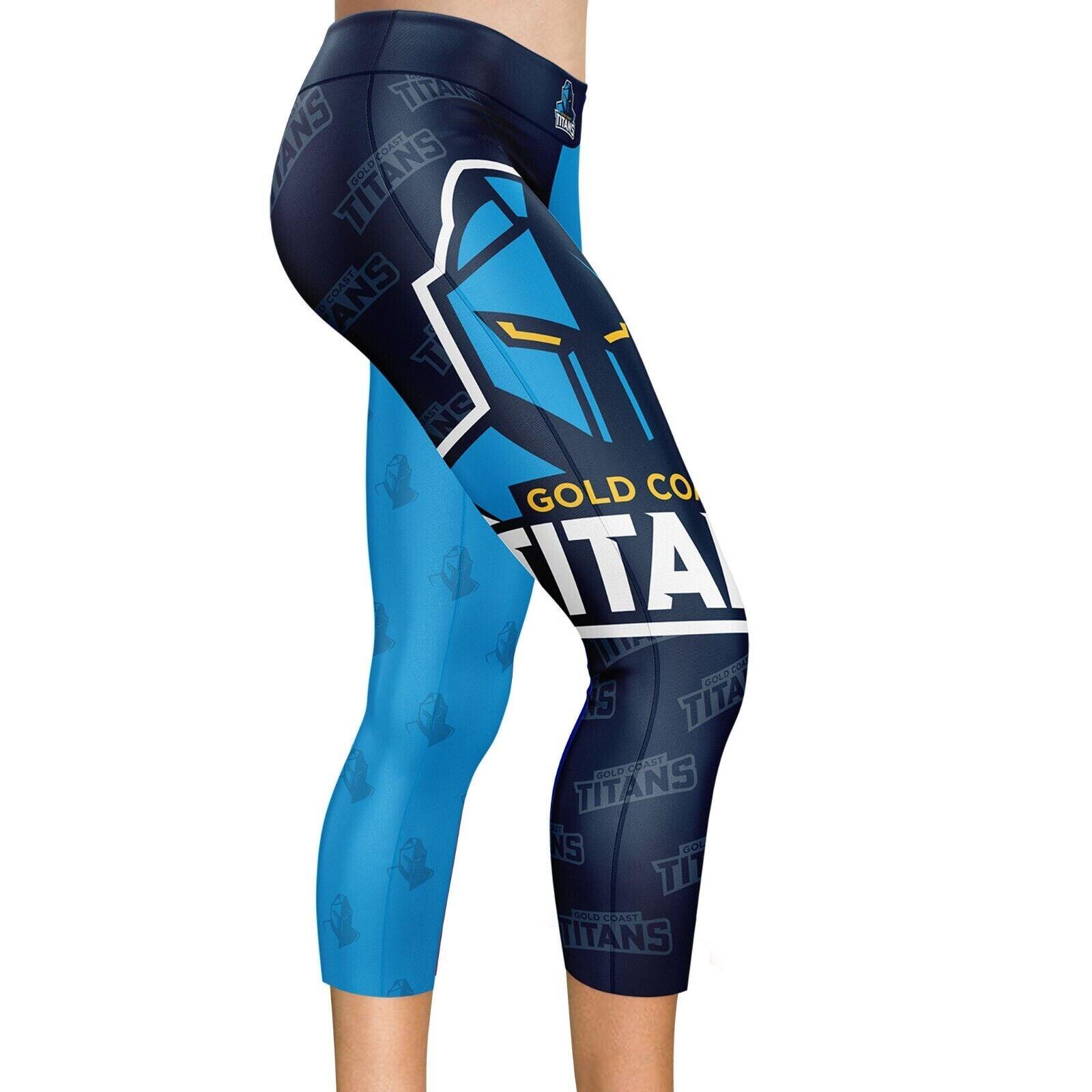 NRL Ladies 'Siren' Leggings - Gold Coast Titans - Active Wear