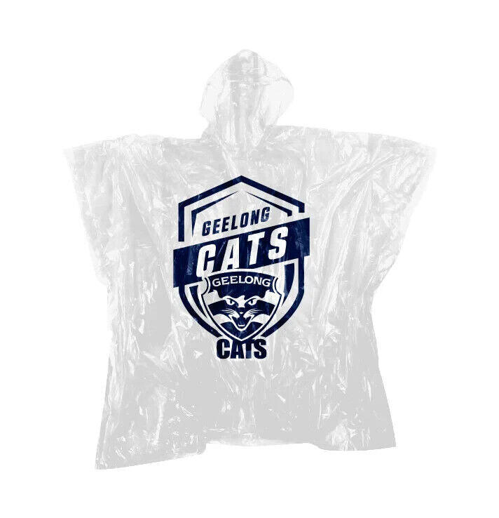 AFL Poncho - Geelong Cats - Plastic Rain Coat - OSFM