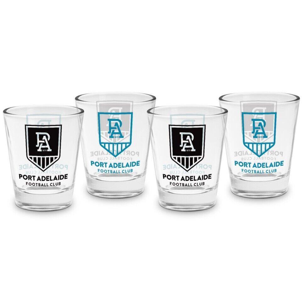 AFL Shot Glass Set of 4 - Port Adelaide Power - 50ml