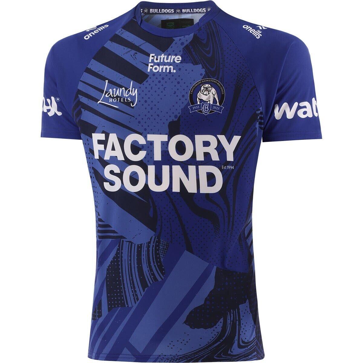 NRL 2025 Training Tee - Canterbury Bulldogs - Blue - Adult - Mens