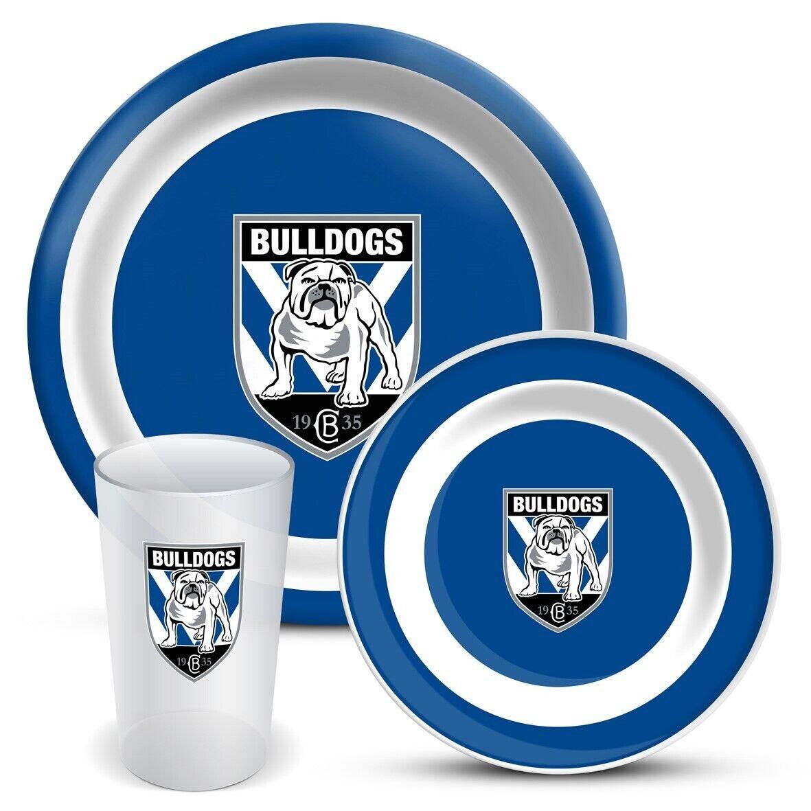 NRL 3 Piece Dinner Set - Canterbury Bulldogs - Melamine Plate, Bowl, Cup