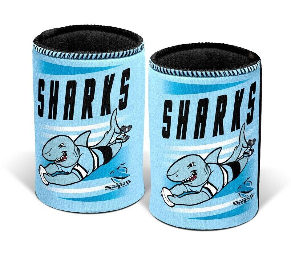 NRL Retro Stubby Can Cooler - Cronulla Sharks - Drink - Rubber Base