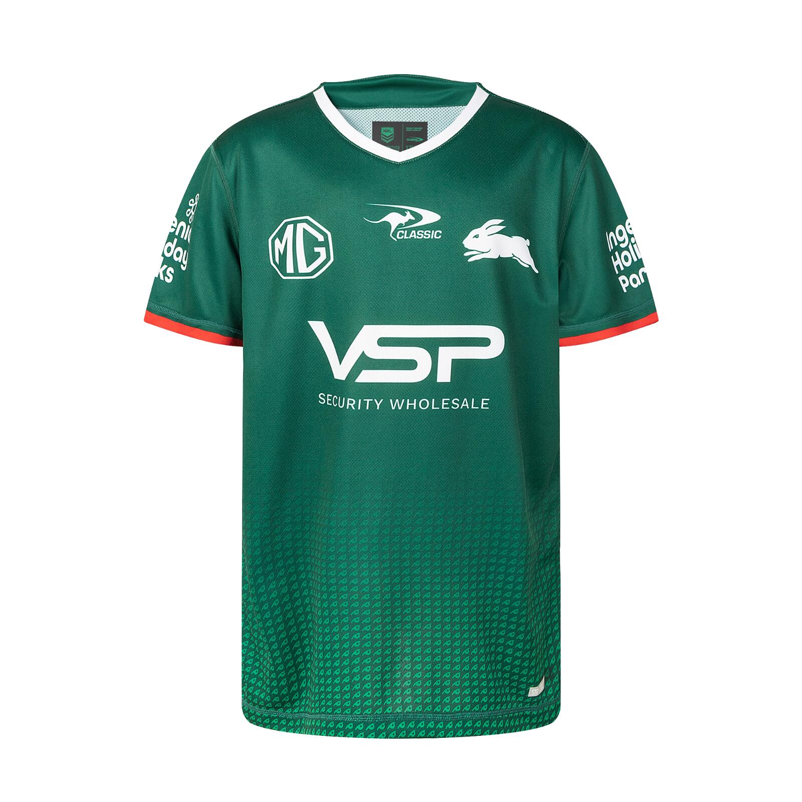NRL 2025 Training Tee Shirt - South Sydney Rabbitohs - Green - Youth - CLASSIC