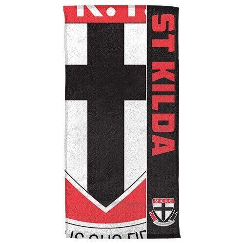 AFL Team Supporter Beach Bath Gym Towel - St Kilda Saints - 1500mm x 750mm