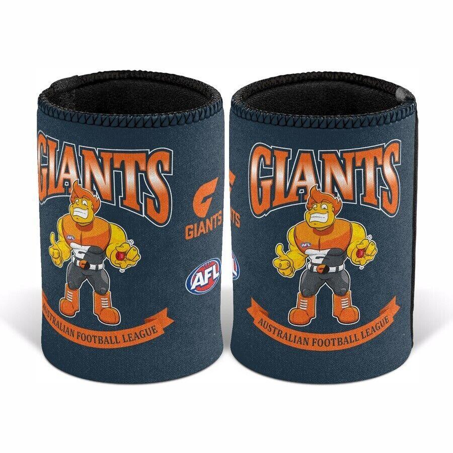 AFL Retro Stubby Can Cooler - GWS Giants - Drink - Rubber Base