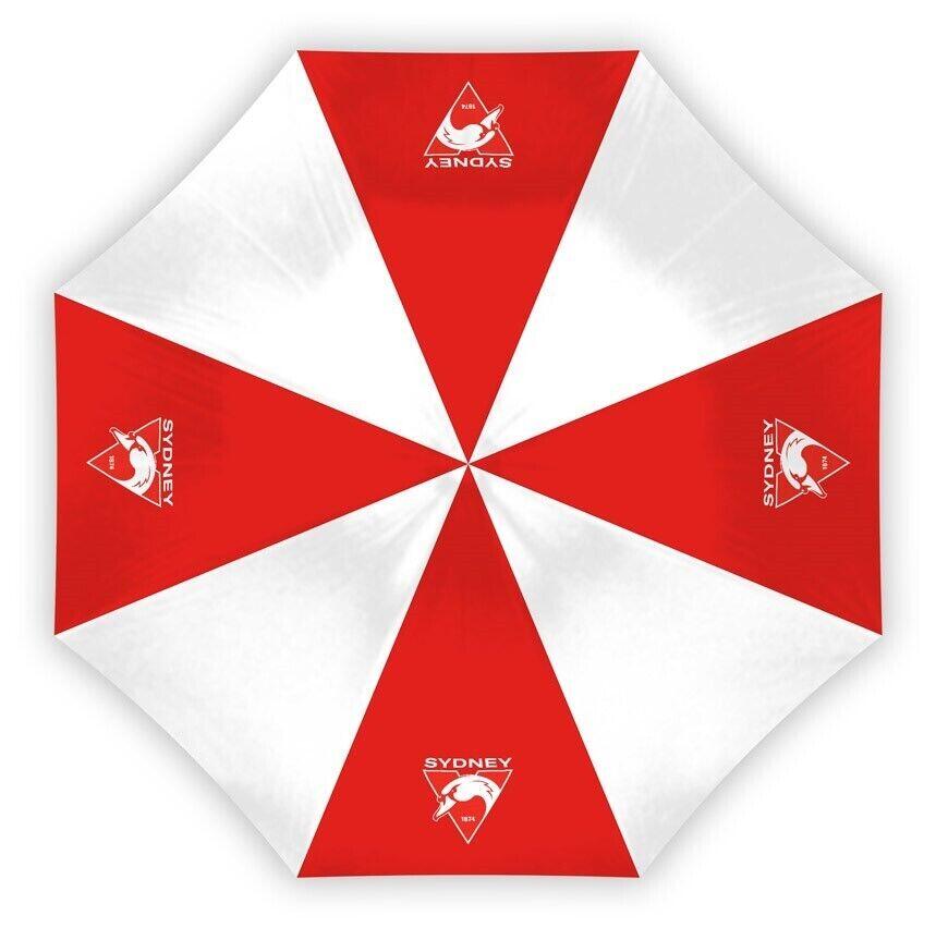 AFL Compact Umbrella - Sydney Swans - Rain - Glovebox - 60cm Length W17cm
