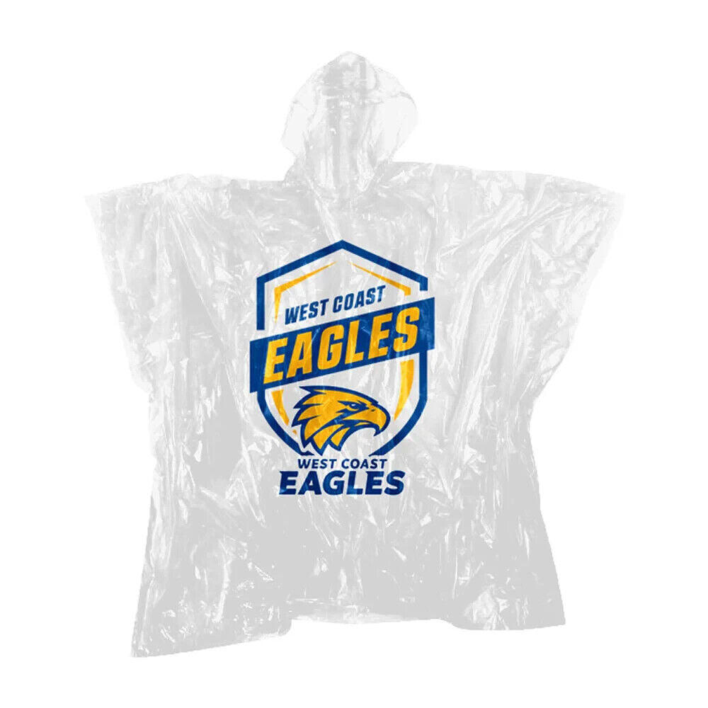 AFL Poncho - West Coast Eagles - Plastic Rain Coat - OSFM