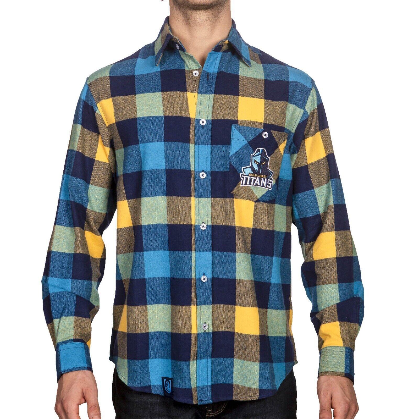 NRL Lumberjack Flannel Polo - Gold Coast Titans - Flanno Shirt