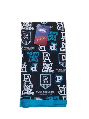 AFL Team Supporter Cotton Tea Towel - Port Adelaide Power - 40cm x 60cm