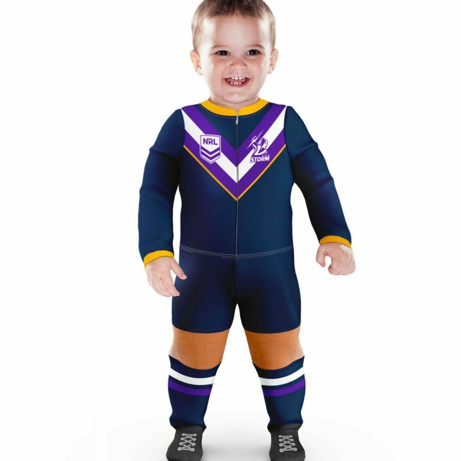 NRL Footy Suit Body Suit - Melbourne Storm - Baby Toddler Infant