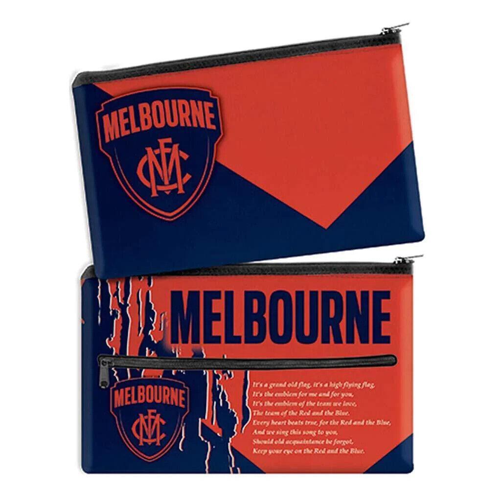 AFL Pencil Case - Melbourne Demons - School - Work - Large - Team Song