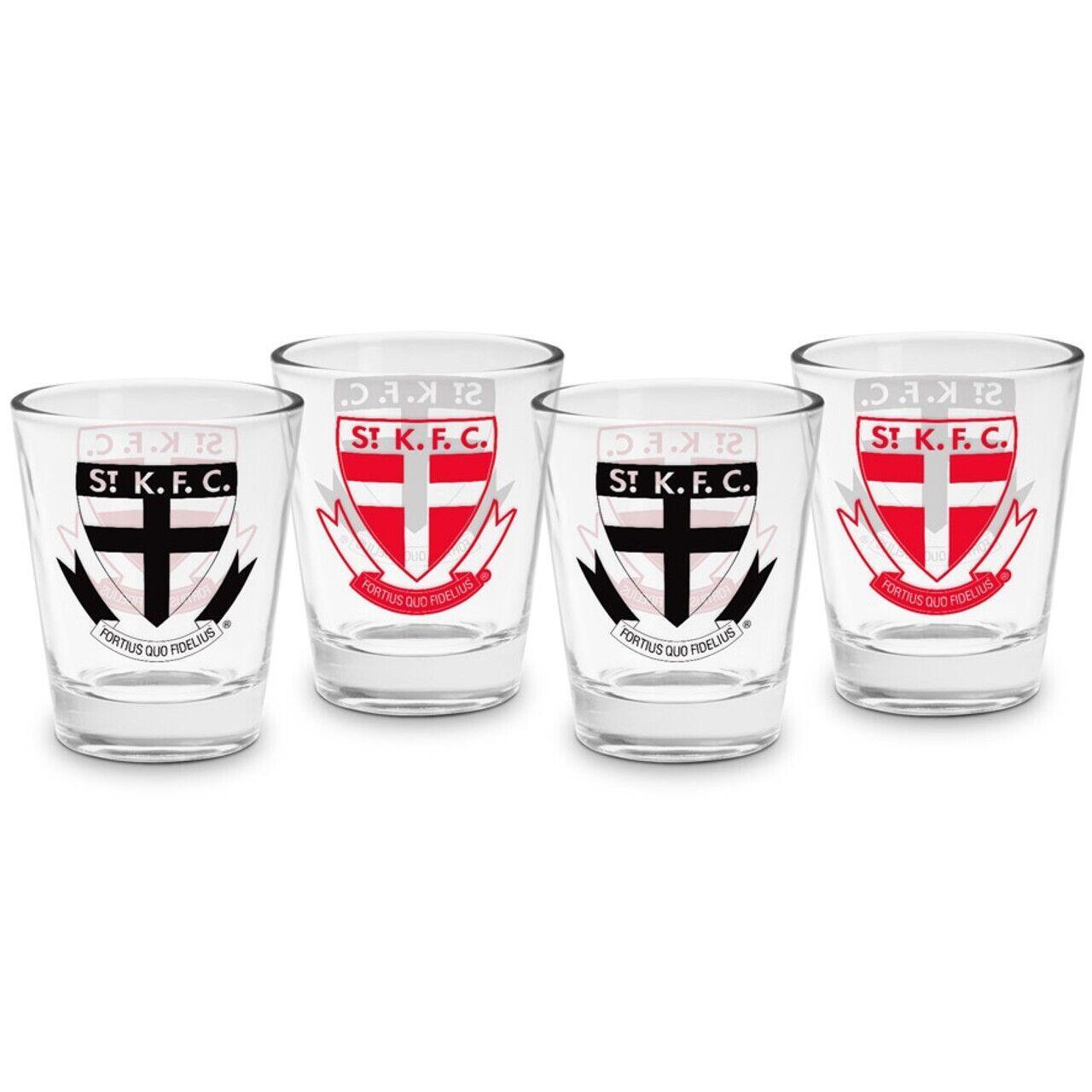 AFL Shot Glass Set of 4 - St Kilda Saints - 50ml