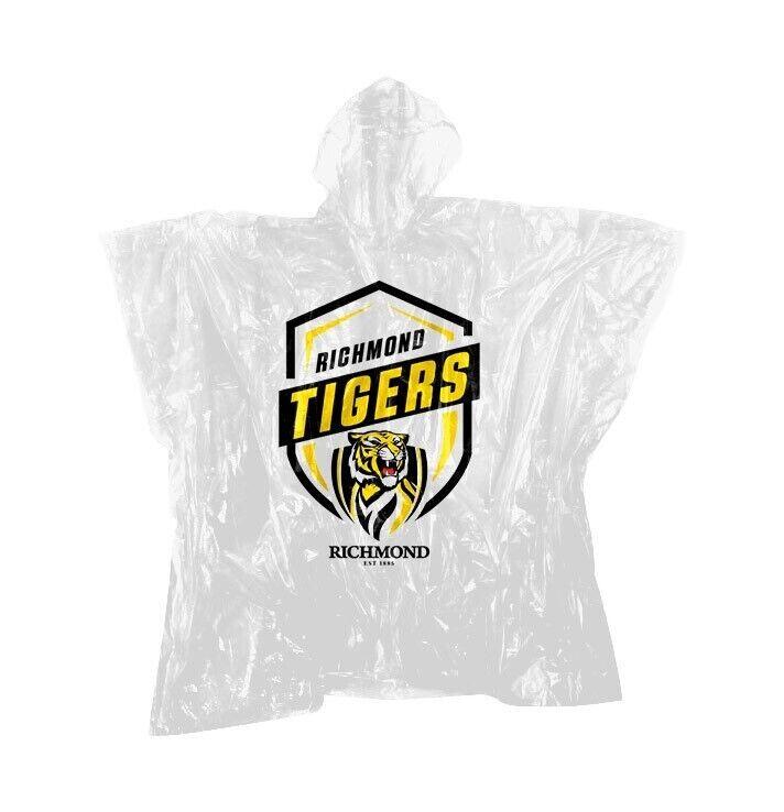 AFL Poncho - Richmond Tigers - Plastic Rain Coat - OSFM