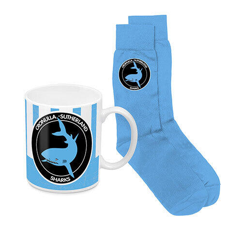 NRL Heritage Coffee Drink Mug & Sock Gift Pack - Cronulla Sharks - Gift Boxed